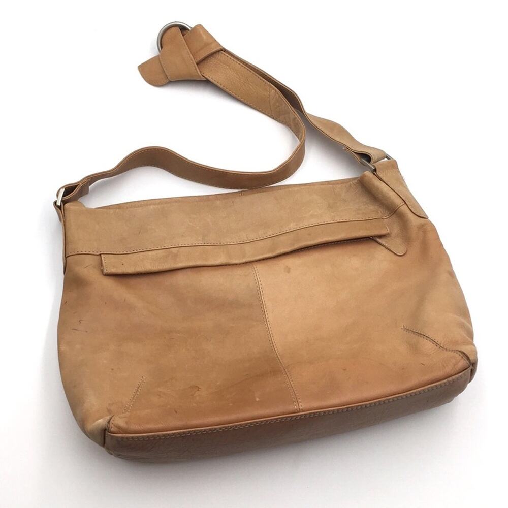 CHAOS Leather shoulder bag camel tone rectangular